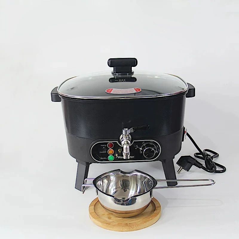 6-Liter Stainless Steel Electric Wax Melter for DIY Scented Candle Making, 220V Electric Wax Melting Pot 750W