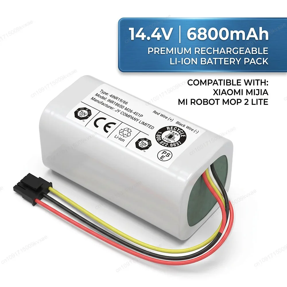 Upgraded Long Lasting 14.8V Battery for Xiaomi Robot Vacuum E10 E10c C103 Mop 2 Lite 3200mAh 3500mAh 6800mAh Li-ion Power Cell