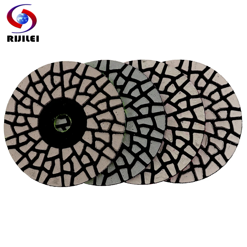 4 Step 4Inch Dry Polishing Pad For Granite Marble 4PCS Super Sharp Wall Diamond Sanding Disc For Sintered Stone