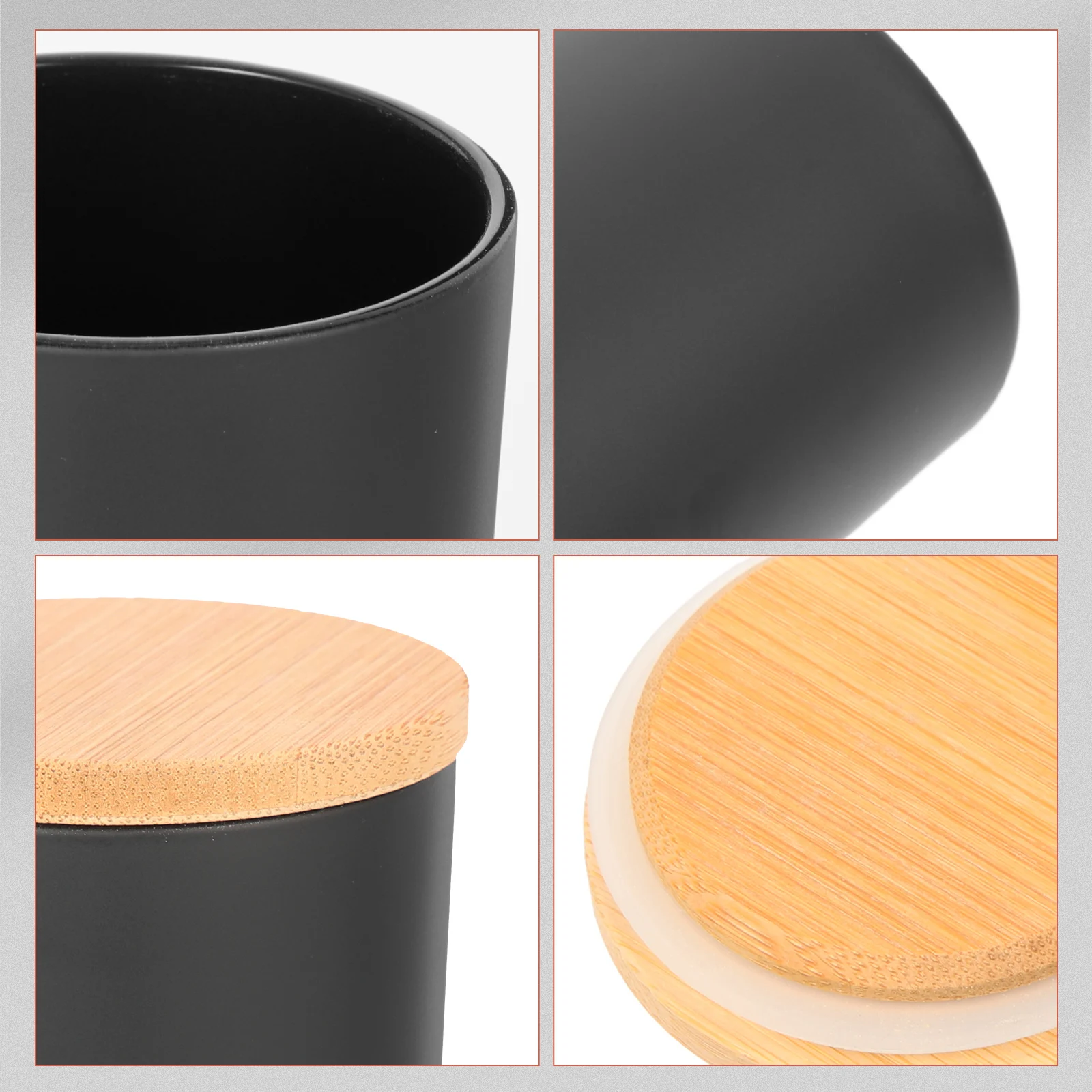 

4 set 4 Sets Bottles Bamboo Lid Scented Cup Wax Containers Diy Jars Glass Holder Empty Tins For Making