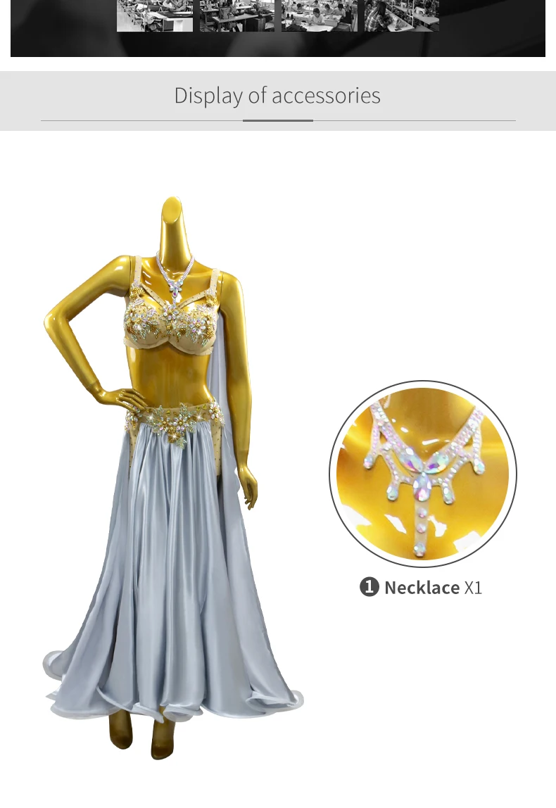Kleid für orientalischen Tanz, Bauchtanzkostüm, Damen-Tanzkleidung, langer Rock 2026, Mädchen-Übungskleidung, Bühnen-Abendkorsett, Karnevalskostüm – Detail 4