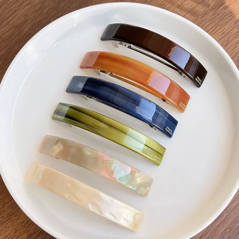 Französisches minimalistisches Temperament ~ Hochwertiger gebogener Pferdeschwanz-Clip mit Federklammer aus Südkorea und Frankreich