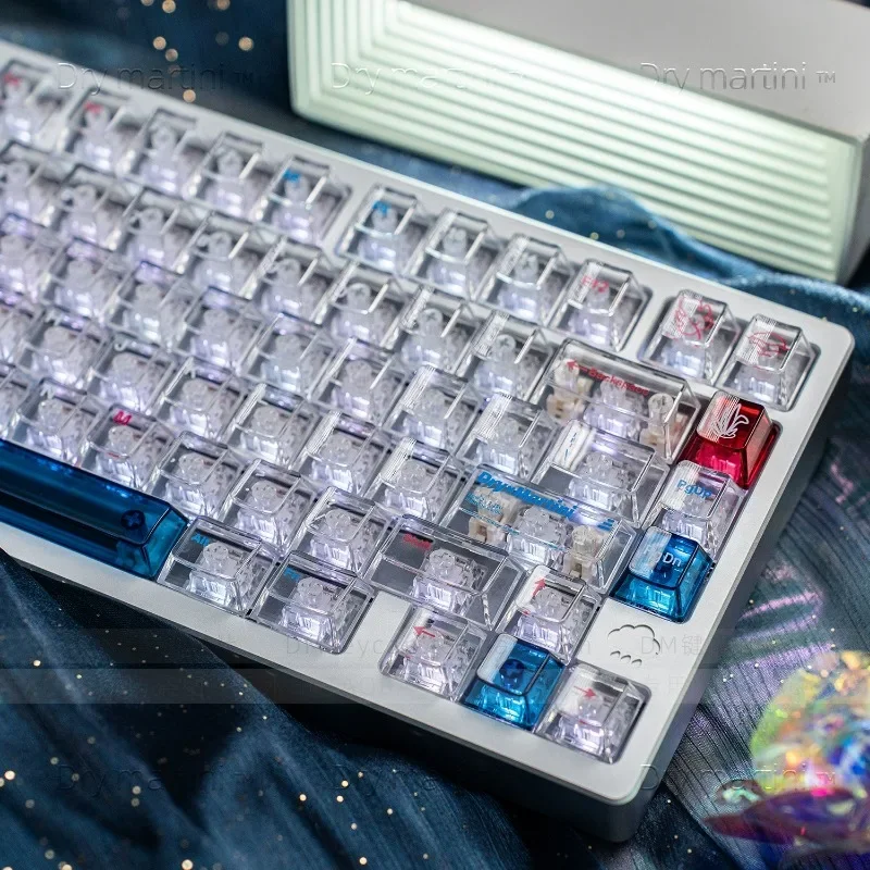 Fully Transparent Galaxy Theme Keycap Set 156key Cutsom PC Keyboard Cap Cherry Profile Keycap for Mechanical Keyboard Gamer Gift