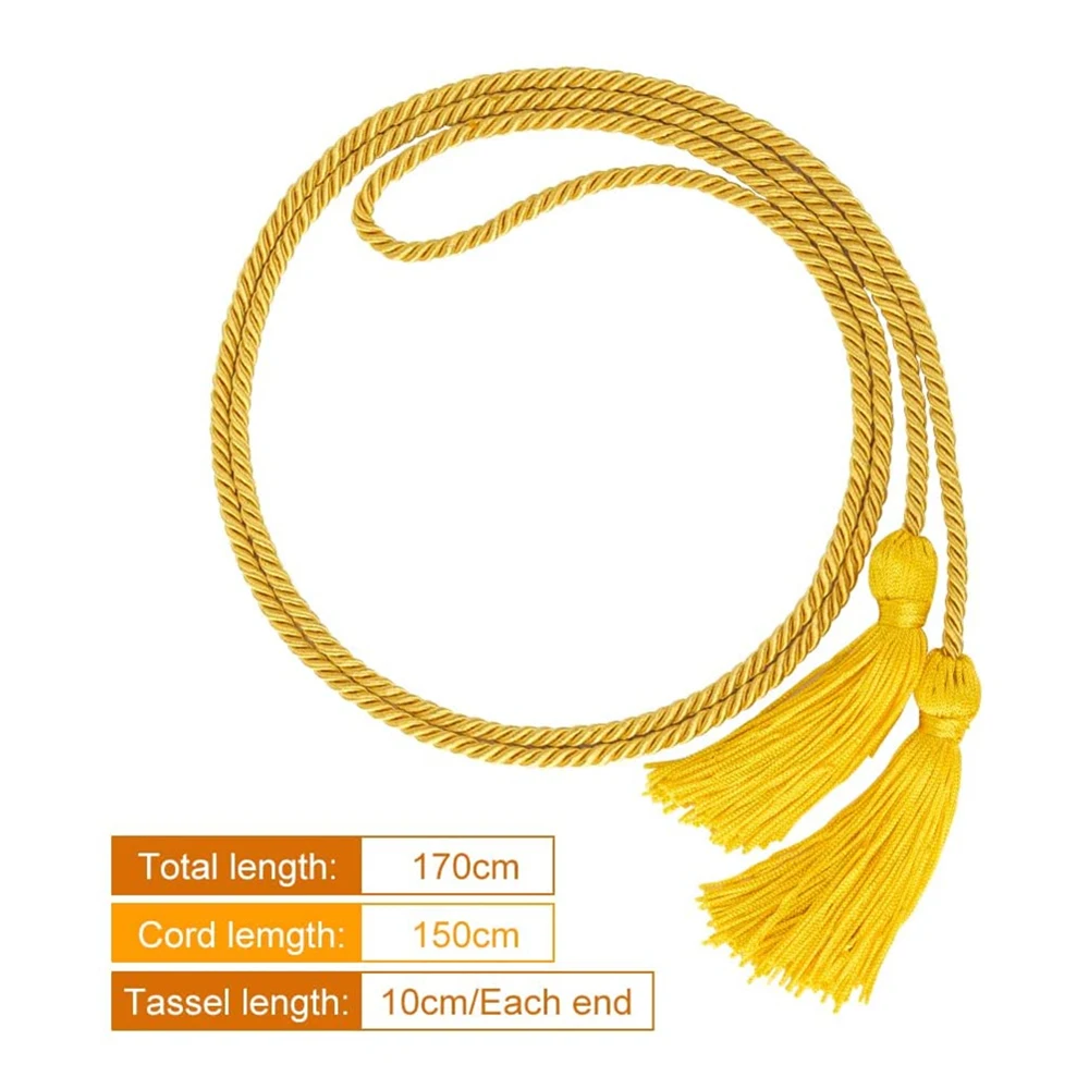 Graduation Honor Cord Polyester Yarn Rayon Braided Honor Cords for Bachelor Gown Master Doctoral Graduates Photography Grad Days