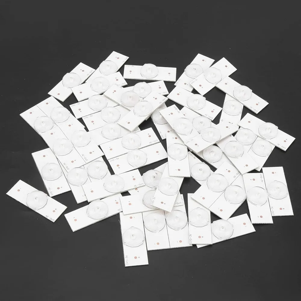 50 قطعة من مصابيح LED، عدسة 3 فولت SMD LED، حبات مصباح اللوحة مع عدسة من الألياف الزجاجية لإصلاح تلفزيون LED مقاس 32-65 بوصة وأضواء الشريط