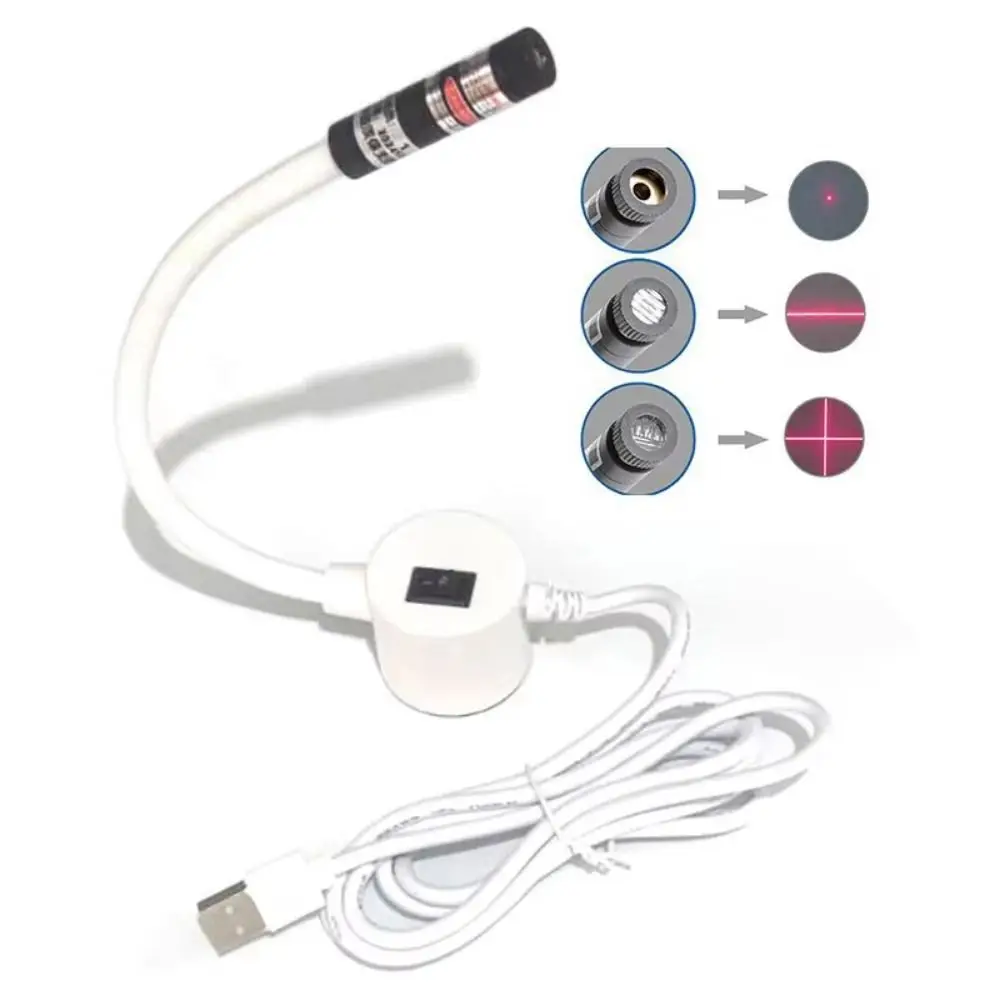 Red Laser Sewing Laser Guide 5MW/100MW Adjustable Hose Sewing Machine Light Magnetic Base USB Powered Sewing Positioning Light