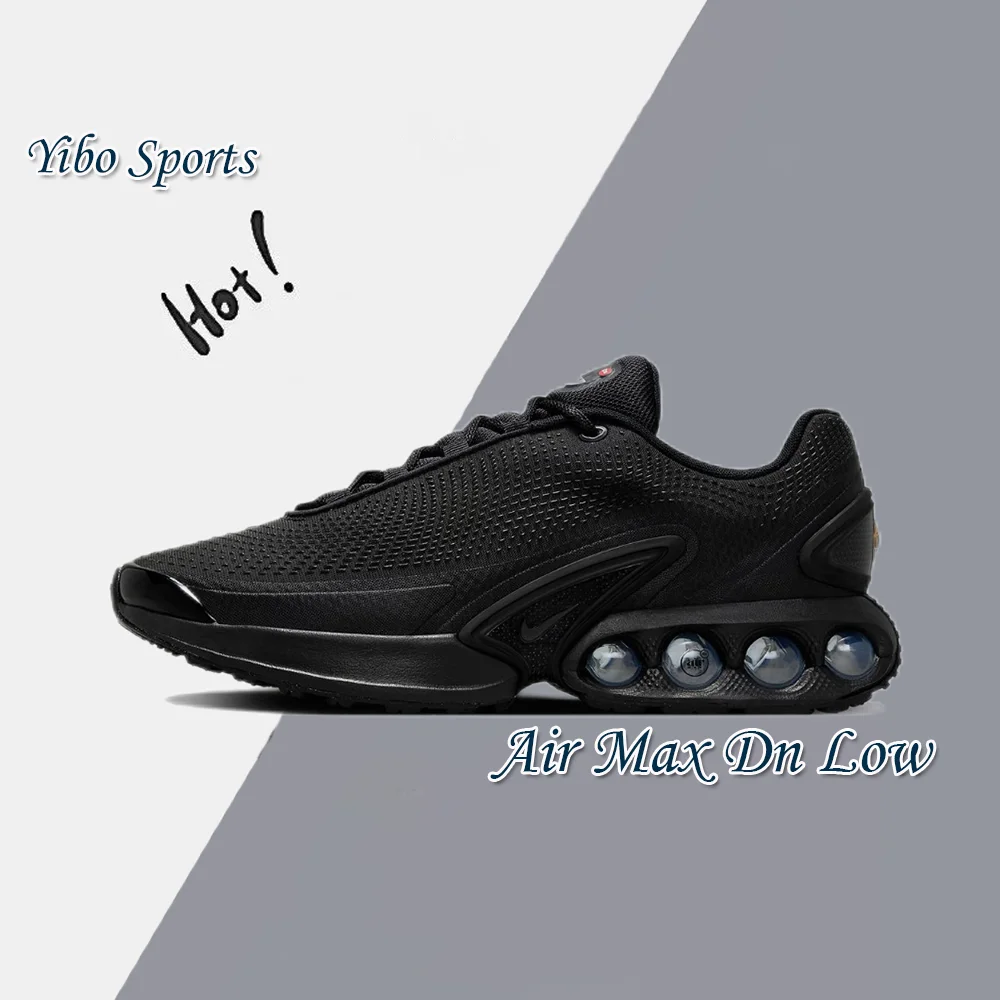 Męskie buty do biegania Nike Original Black Air Max Dn Low, amortyzowane, wygodne, proste trampki