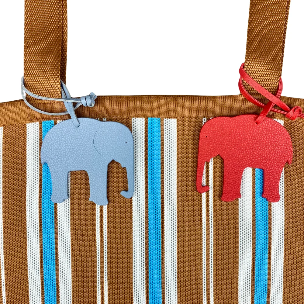 حقيبة جلدية على شكل فيل ملون - 12 لونًا نابضًا بالحياة، نمط مختلط ومطابقة، سلسلة مفاتيح جلدية متينة وسميكة - جلد PU