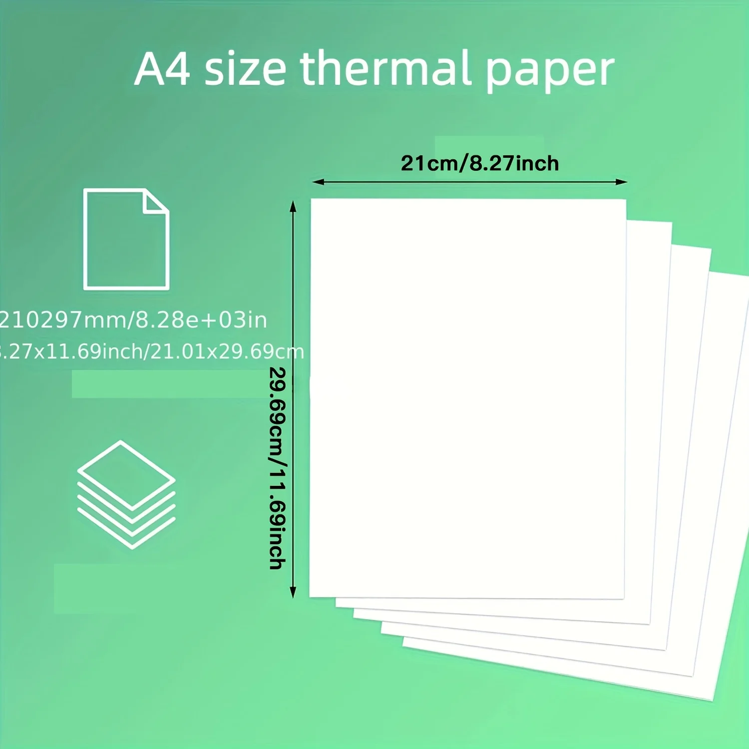100 Sheets A4 Thermal Paper Printing Paper 210x30mm Long-Term Quick-Dry Suitable For A4 Wireless Bluetooth Thermal Printer Paper