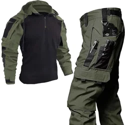 Tactical Suits Milita Uniform Hiking Hunting Pants Men Combat Shirts Training Durable Breathable Camo Wear-resistant Cargo Pant