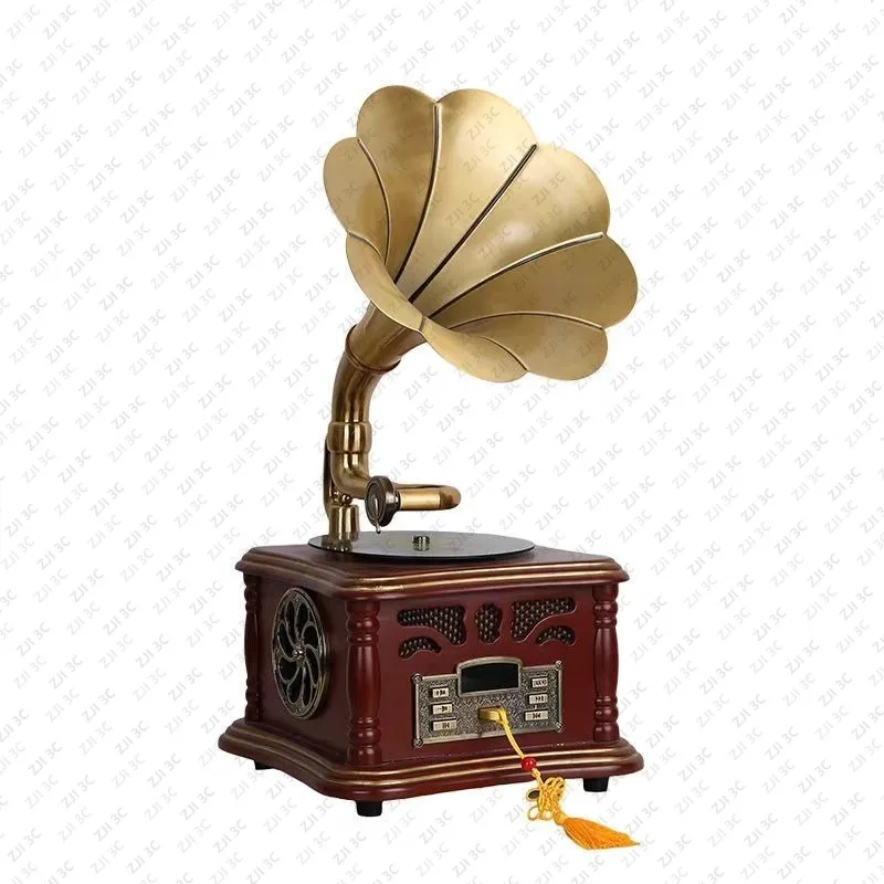 Factory Price Portable Version Gramophone Retro Style Subwoofer Speaker Bluetooth Phonograph Record Player