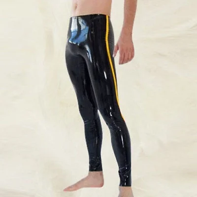 

100% Latex Gummi Leggings Penishülle Rubber Pants Black Trousers XS-XXL