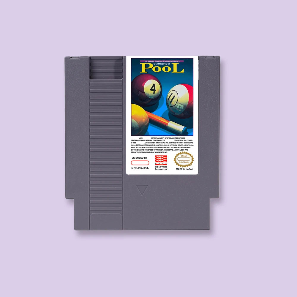 

Championship Pool Game Cartridge Action Game For NES 8Bit 72PIN Consoles Game Card