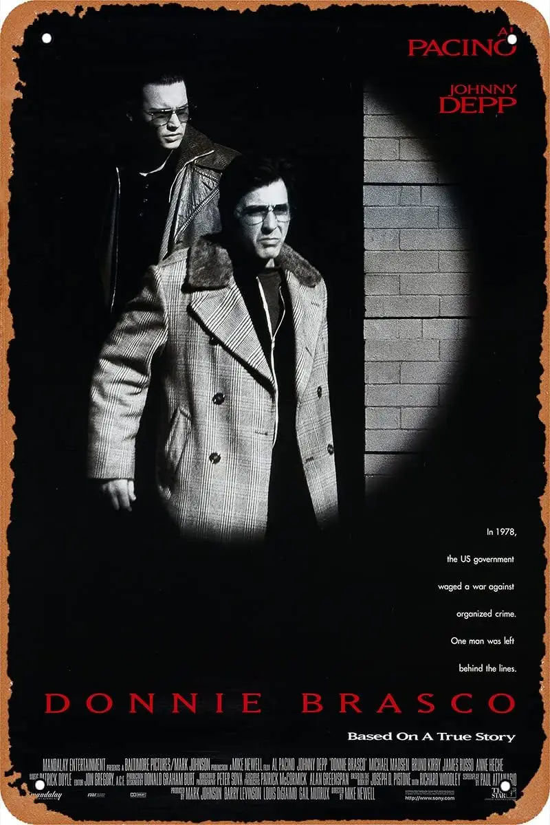 Donnie Brasco Poster (Vintage Style) Metal Sign Movie Tin Sign (Size 8x12 inches)