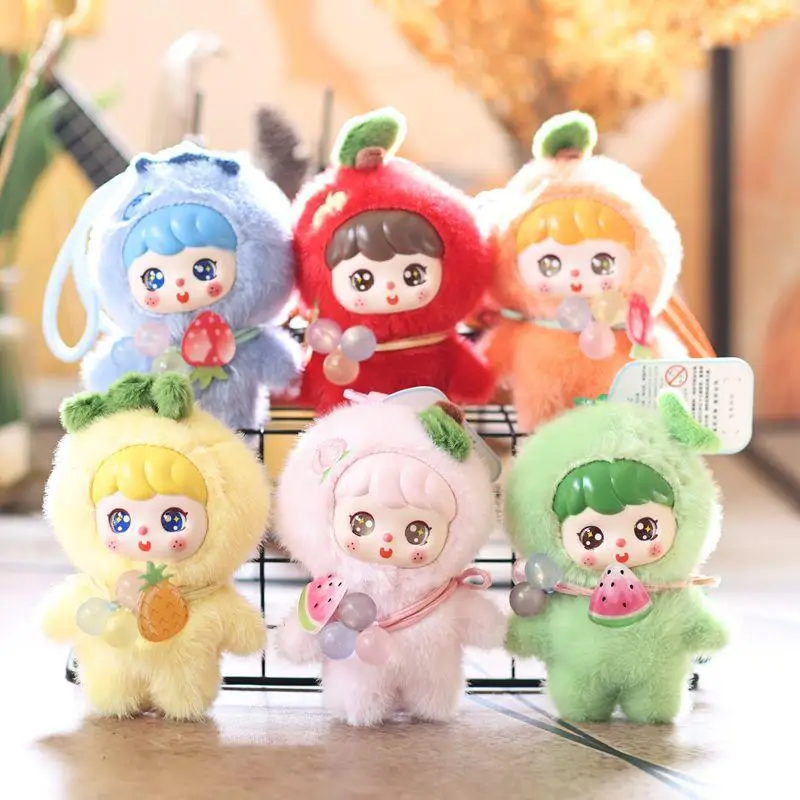 Cute Fruit Plush Doll Keychain 10cm Soft Fluffy Vinyl Toy Pendant for School Bag Home Kids Gift view 5