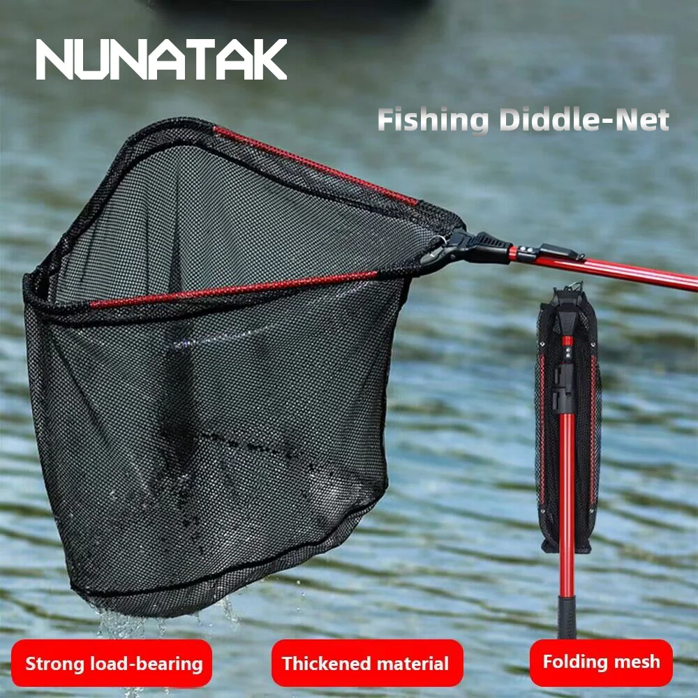 NUNATAK NEW Fishing Net Aluminum Alloy Material Rod Triangulation Net Telescopic Foldable Big Fish Net Strong Diddle-Net 0.9M-3M