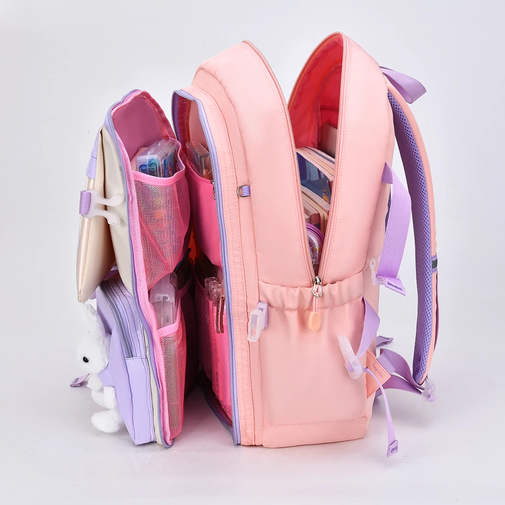 Backpacks For Students Cute Cartoon Bunny Knapsack 2023 New Girls Kindergarten Princess School Bookbags Fashion Children Backbag