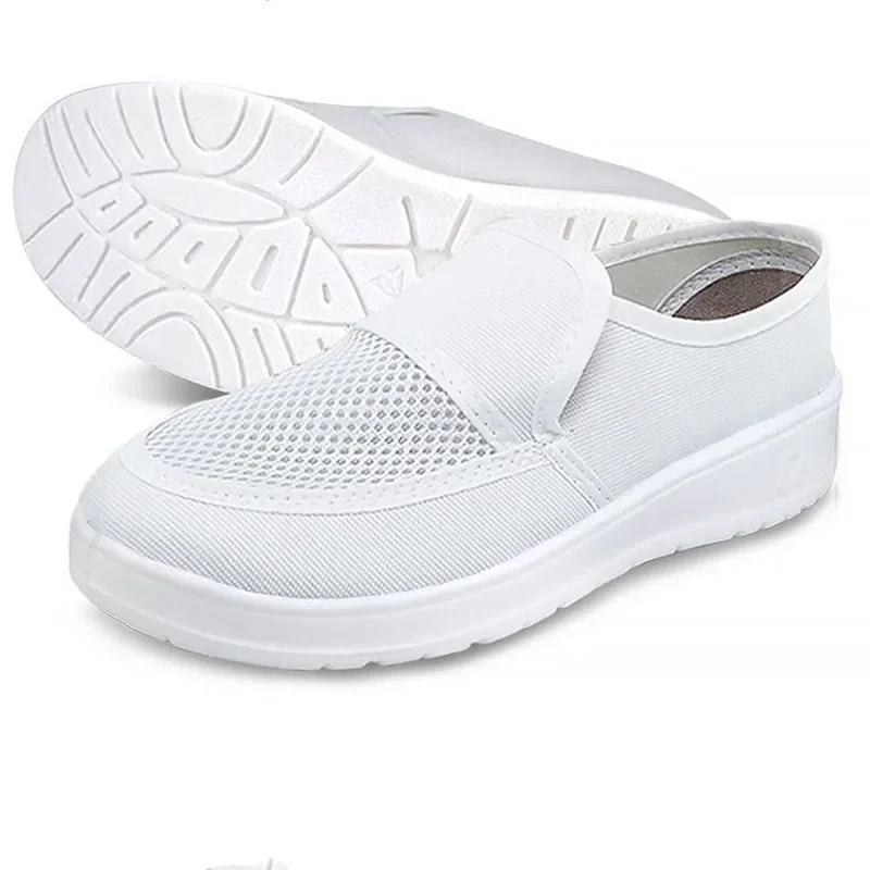 Safety Anti-Static Canvas Breathable Mid-Calf Work Shoes PVC/SPU/PU Sole Hole-Free Design for Factory Assembly Line Staff - Image 2