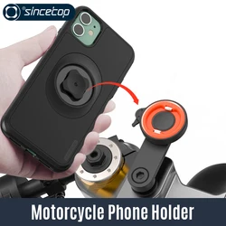 Motorcycle Phone Mount for iPhone 16 Pro Max/16 Pro/15 Pro & Samsung Galaxy S25 Ultra - Universal GPS Handlebar Holder