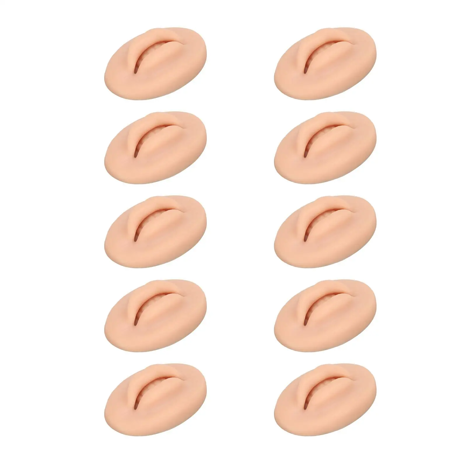 10PCS 3D Silicone Tattoo Practice Lips - Open Mouth for semi -Permanent Eyelash Training Accessories