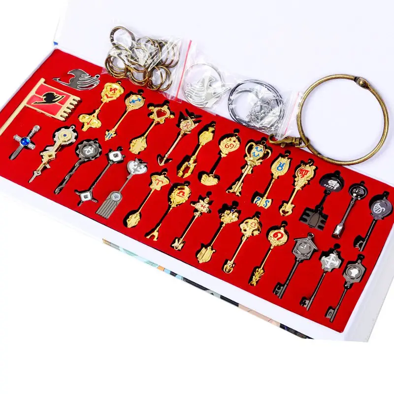 29 unids/set accesorios de Cosplay Elza Lucy varitas de estrella del zodiaco llaveros collar colgantes juguete para Halloween carnaval regalos de navidad