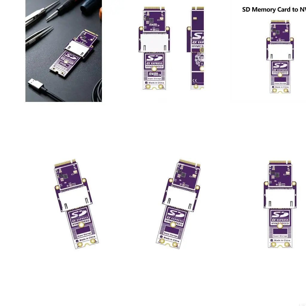 Internal Desktop Transfer Board with M.2 Contact Area, Full-Size Card Slot and 79.6 mm Body for Storage Card File Access K1KF