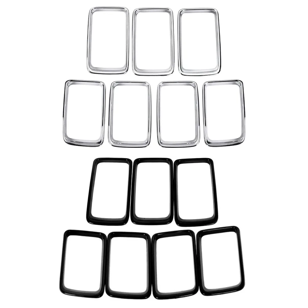 

7Pcs/Set Front Bumper Grille Inserted Ring Trim Cover For Jeep Grand Cherokee 2014 2015 2016 - Car Air Vent Frame Accessories