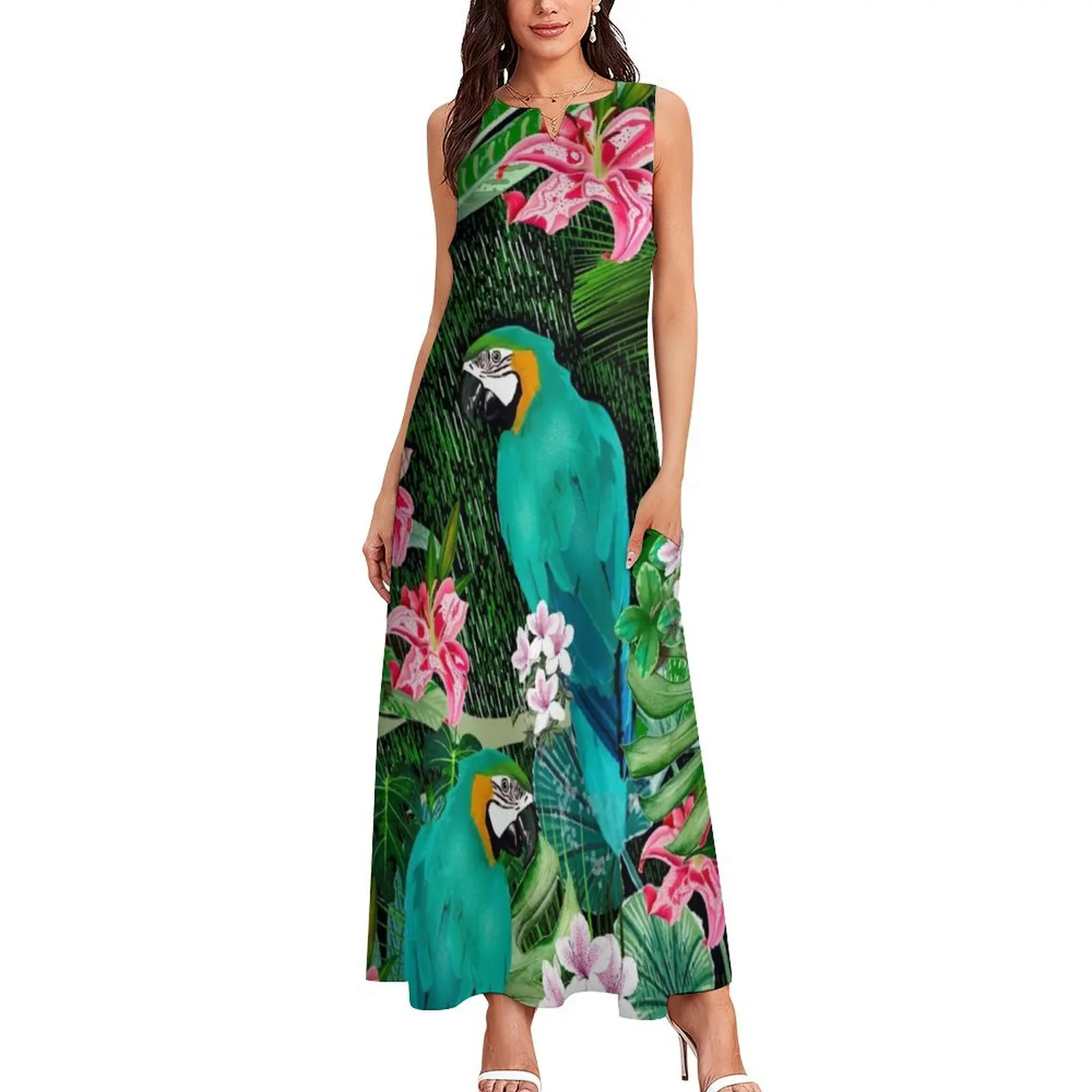 Tropical Bird Pattern Long Dress dresses for official occasions cute dress Dress