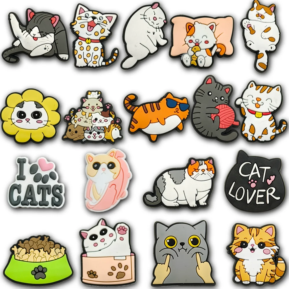 18Pcs Pet Cat Shoe Charms Shoe Decoration Charms Cute Shoe Accessories for Boys Girls Men Women Party Gifts