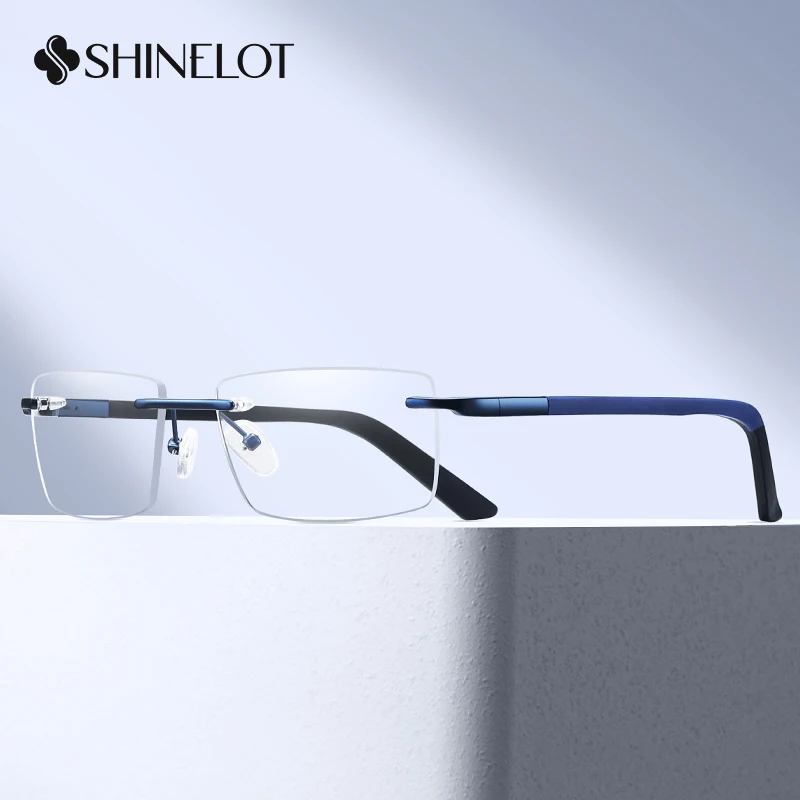 

91713 Classic Rimless Eyeglasses Frame Optical Gentleman Plain Glasses Mature Style Best-Selling Rectangle Eyewear