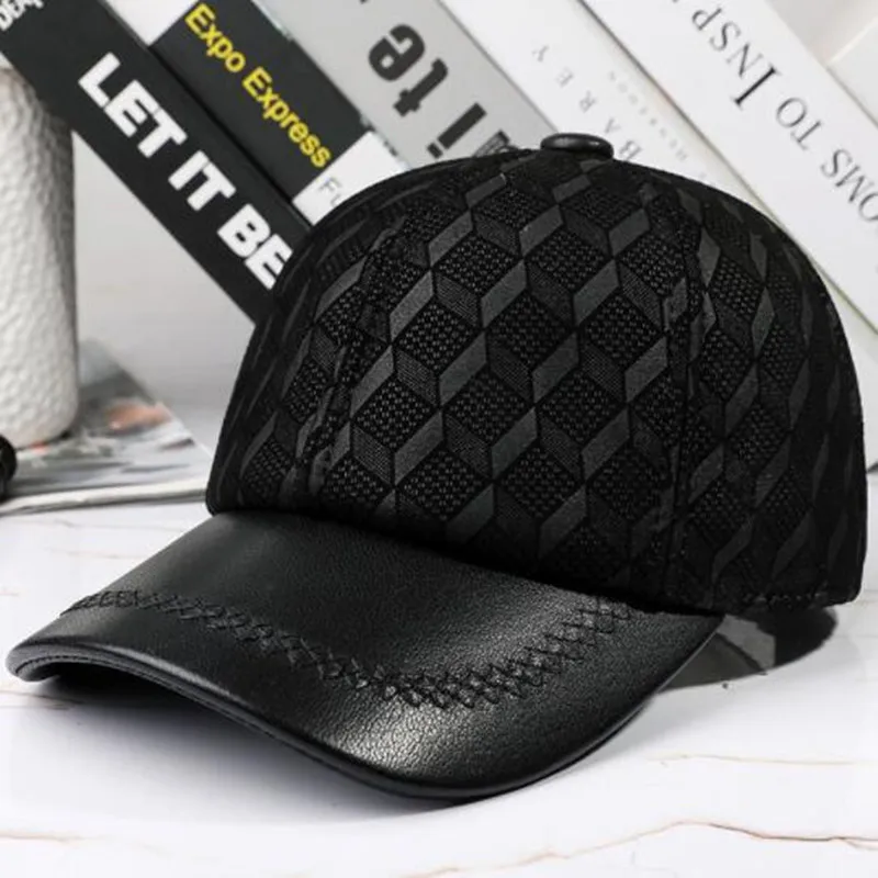 

New Autumn Winter Sheepskin Baseball Caps For Men And Women Natural Leather Hat Fashion Novelty Brands Leather Cap Party Hats