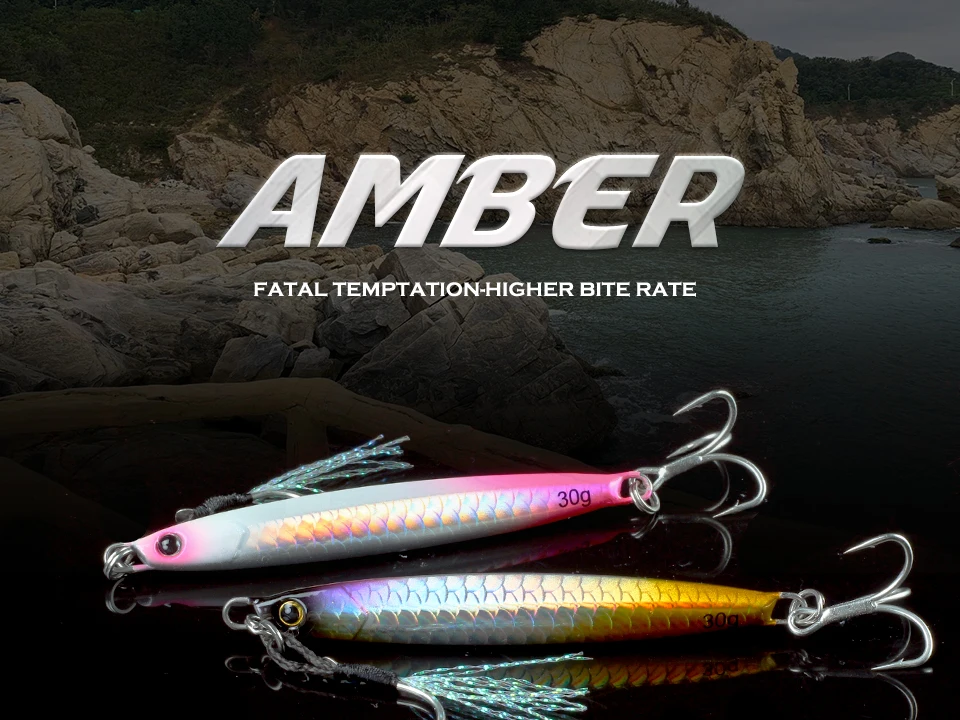 LETOYO 20-60g Metall-Jig mit Haken, künstlicher Hartköder für Offshore-Casting, Jigging, Löffelköder für Makrele, Seebarsch, Barsch, Hecht zum Angeln – Detail 1