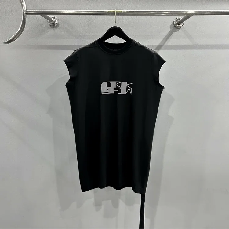 

Summer 2025 Faion Men's Svel Sweat Vest Big Letter Print Loose Fit Urban Sle round Ne Mid-Length T-irt for Youth