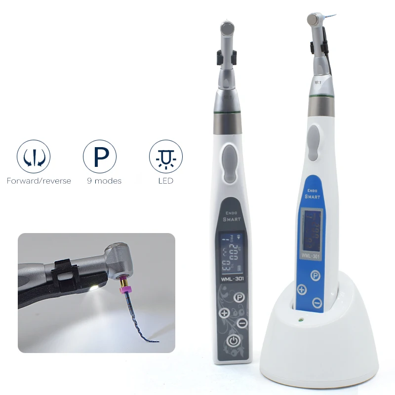 Dentals Endodontics Wireless LED Endos Motors 16:1 Contras Angle Handpiece 9 Modes