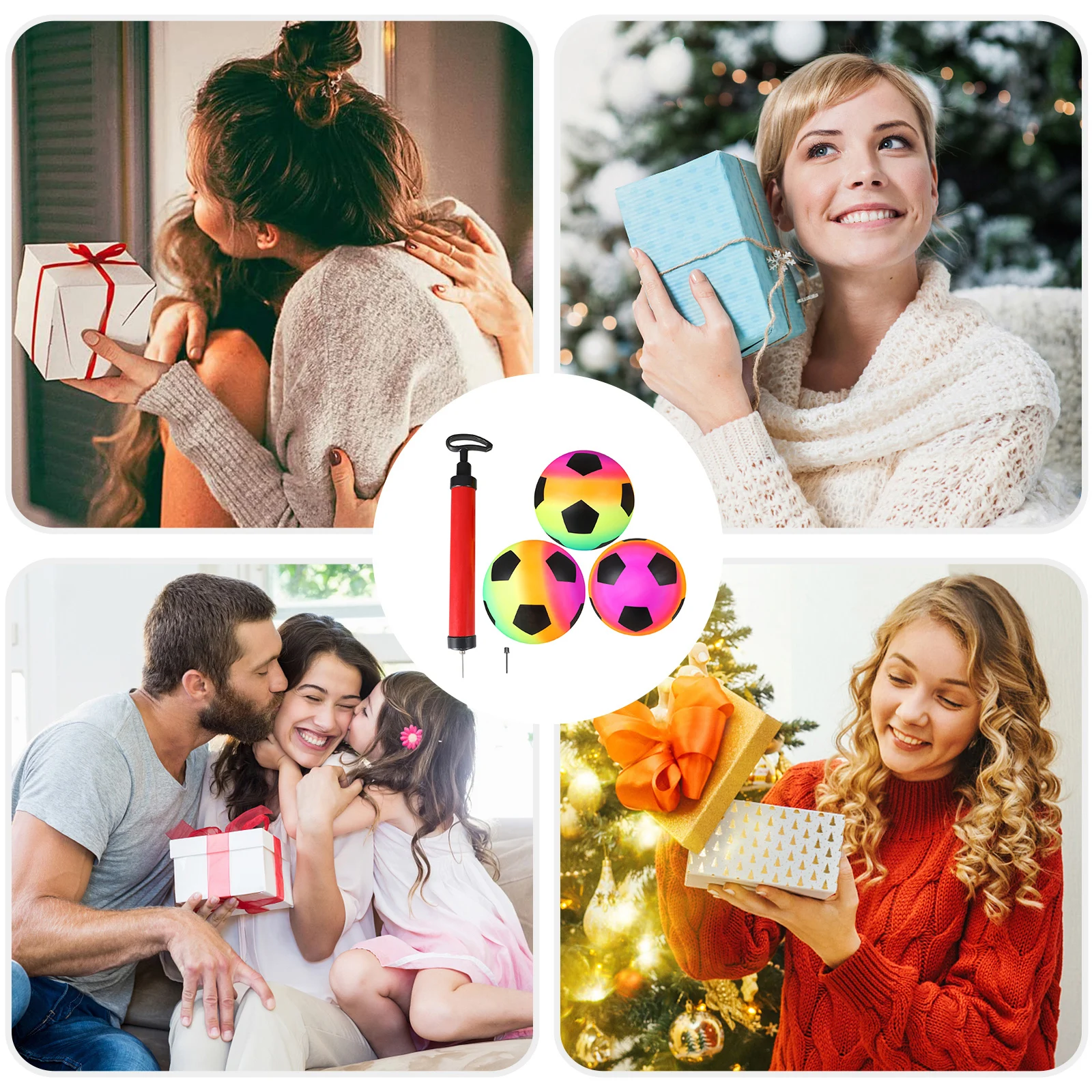 Boule arc-en-ciel en PVC antidéflagrante, balles d'intérieur gonflables souples pour enfants, jouets pour tout-petits, jeu pour enfants