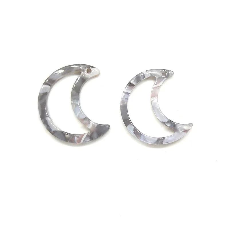 2021 موضة 6 قطع 27 مللي متر جودة عالية شكل القمر حمض الخليك الراتنج السلس دلايات المعلقات DIY بها بنفسك القرط مجوهرات اكسسوارات