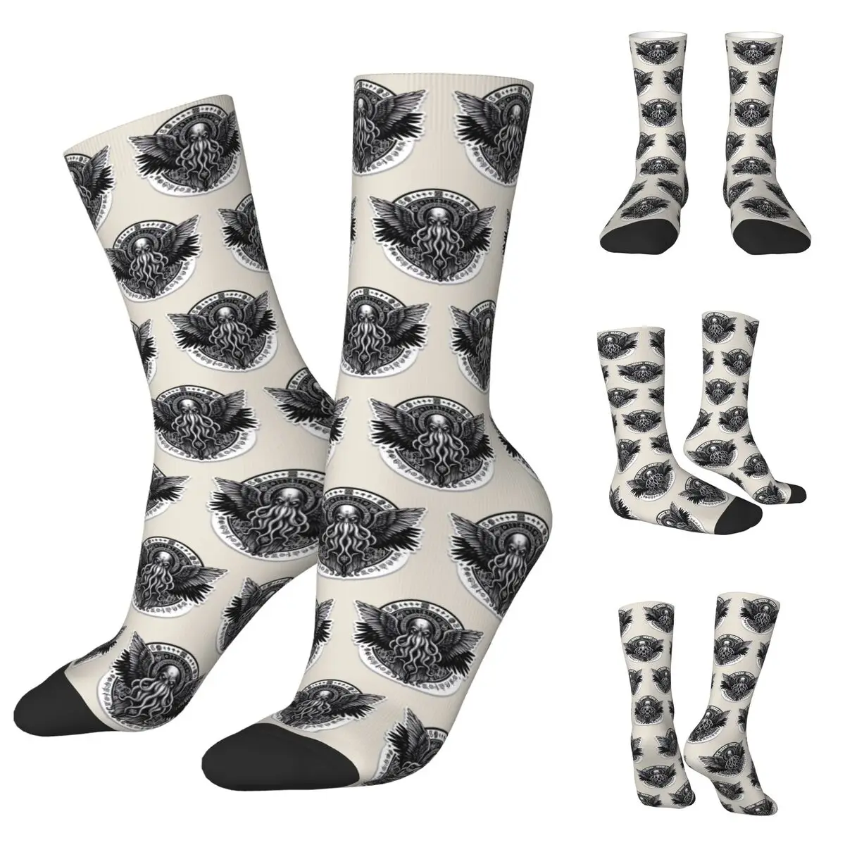 Halloween skull Cthukhu High elasticity polyester fiber cosy Unisex Windproof Happy 3D printing Socks