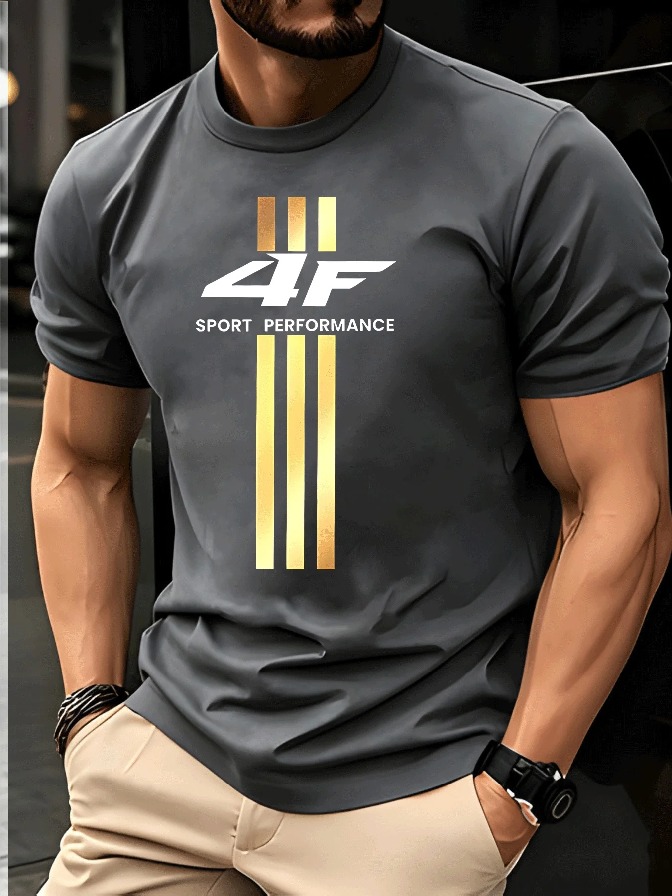 Retro street style T-shirt, men's printed shirt, fashionable letter printed T-shirt, casual round neck T-shirt, women's summer t