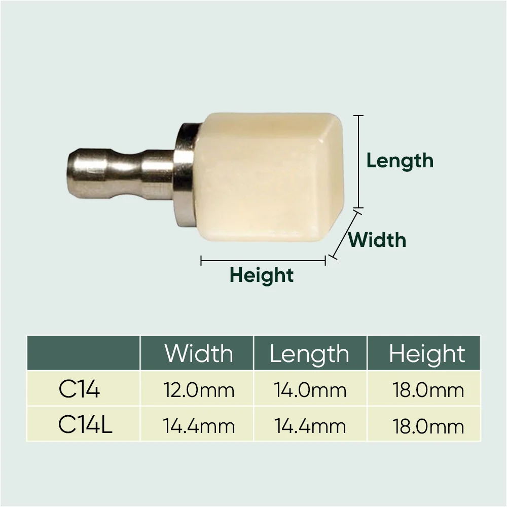 

5 шт. C14 (12*14*18 мм)-монохромная гибридная керамика Dental CAD CAM HT/LT (5 шт.) для DentalLab
