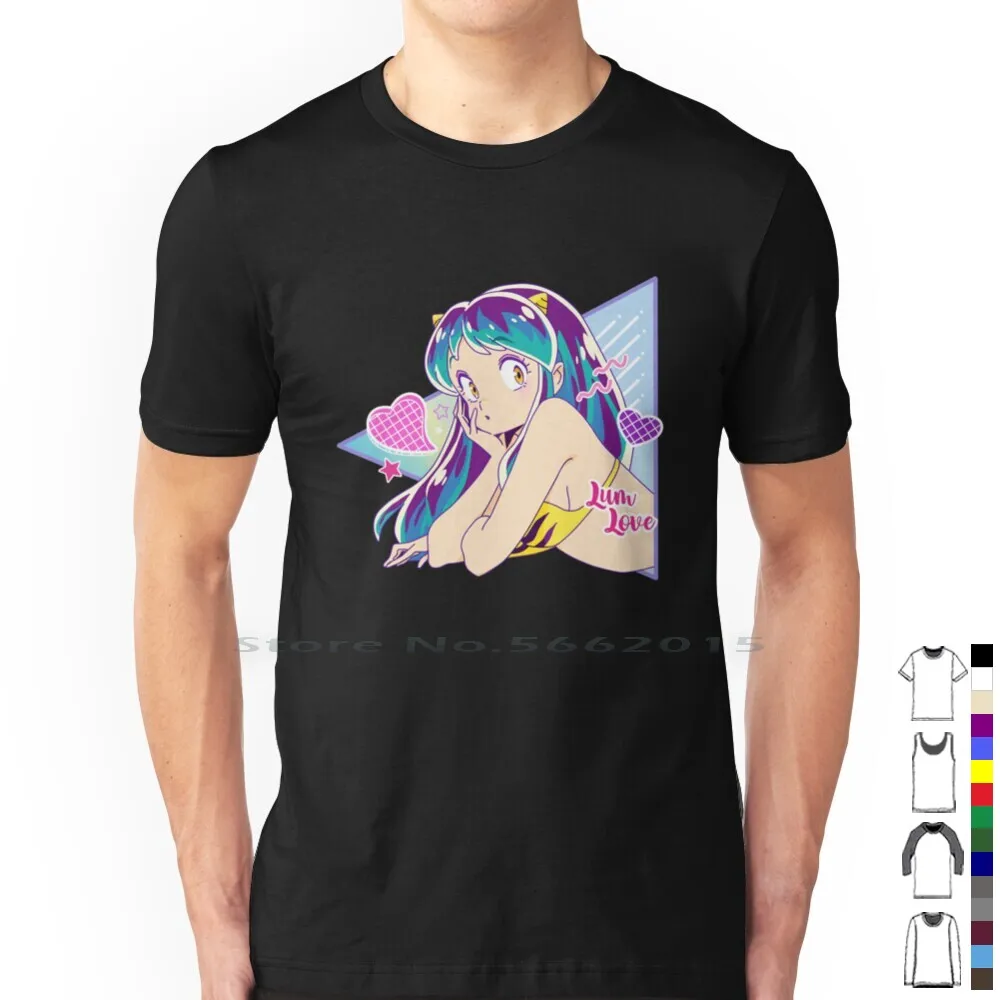 Sexy Lum T Shirt 100% Cotton Lum Invader Urusei Yatsura Ran Ataru Shinobu Kurama Ruu Oyuki Manga Anime Short Long Sleeve Tee Top