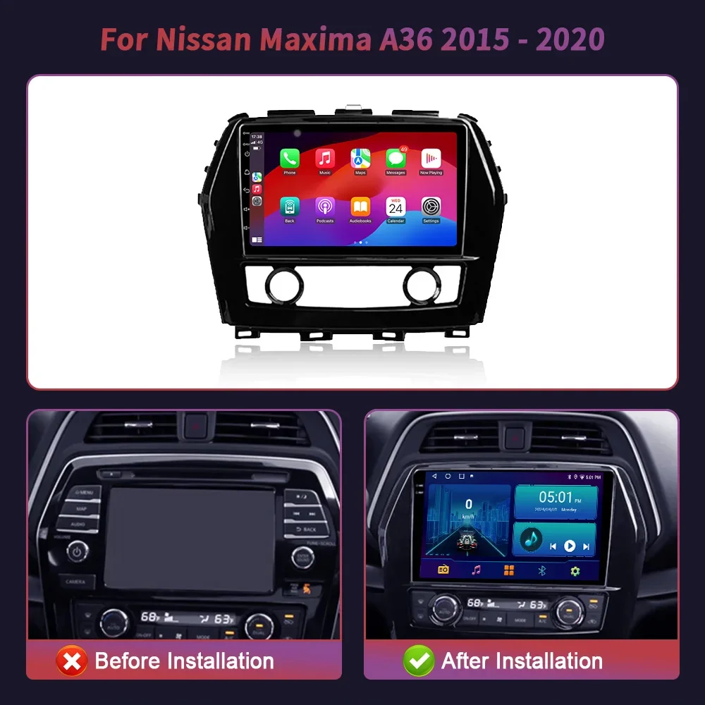 Car Radio Multimedia Navigation Wireless Carplay For Nissan Maxima A36 2015-2020  GPS WiFi Android 14  Screen Stereo