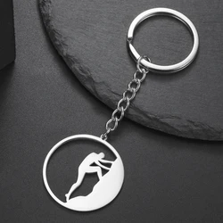 My Shape Rock Climber Keychains Stainless Steel Pendent Outdoor  Sports Rock Climber Keyring Jewelry Camping Adventure Gifts Men