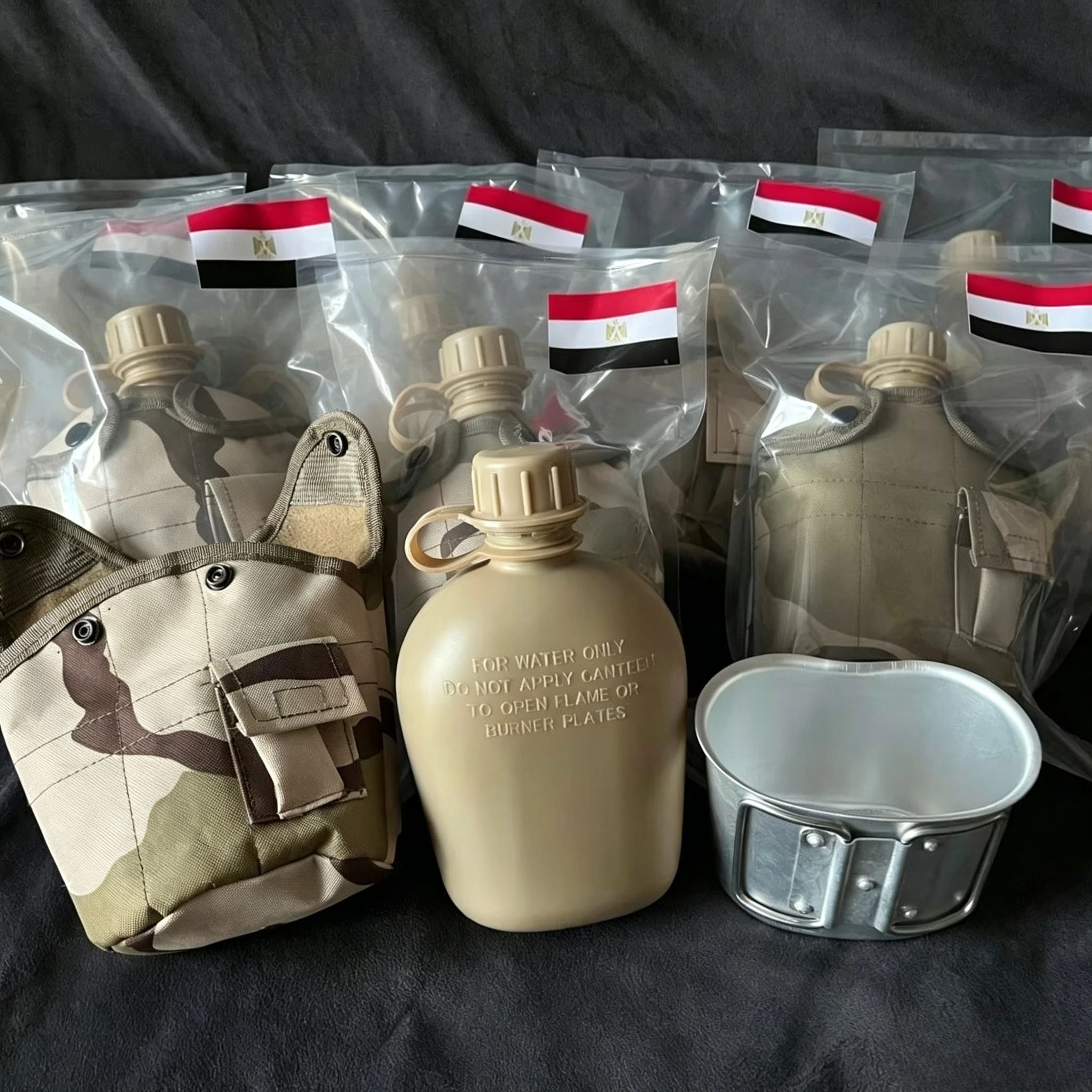 Portable Plastic Field Canteen, American-Style Individual Water Bottle for Arabian Desert Ops