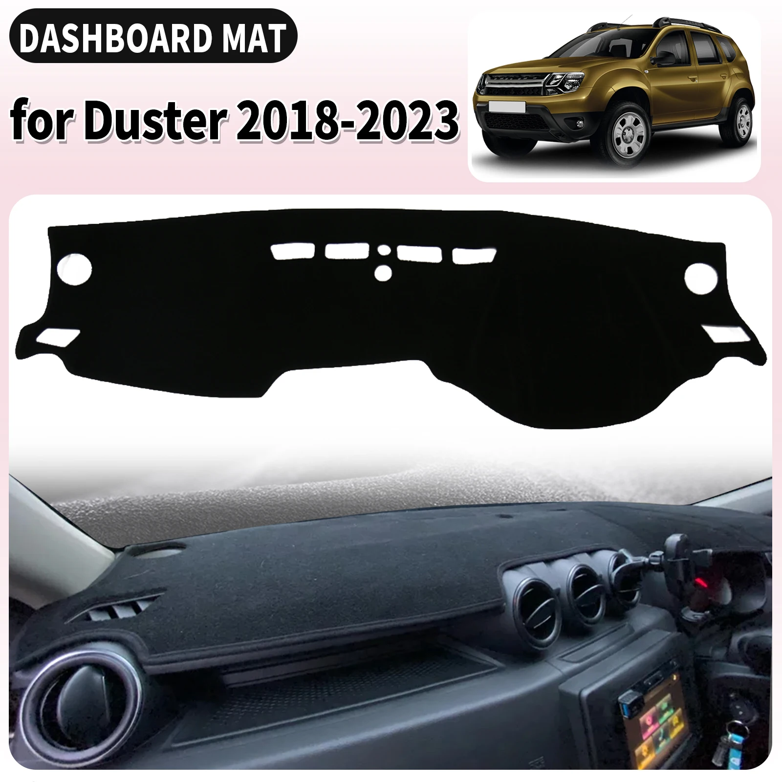 

for Renault Dacia Duster 2023 2022 2021-2018 ​​Car Dashboard Cover Mat Sunshade Anti‑UV Anti‑Glare Dash Interior Accessories