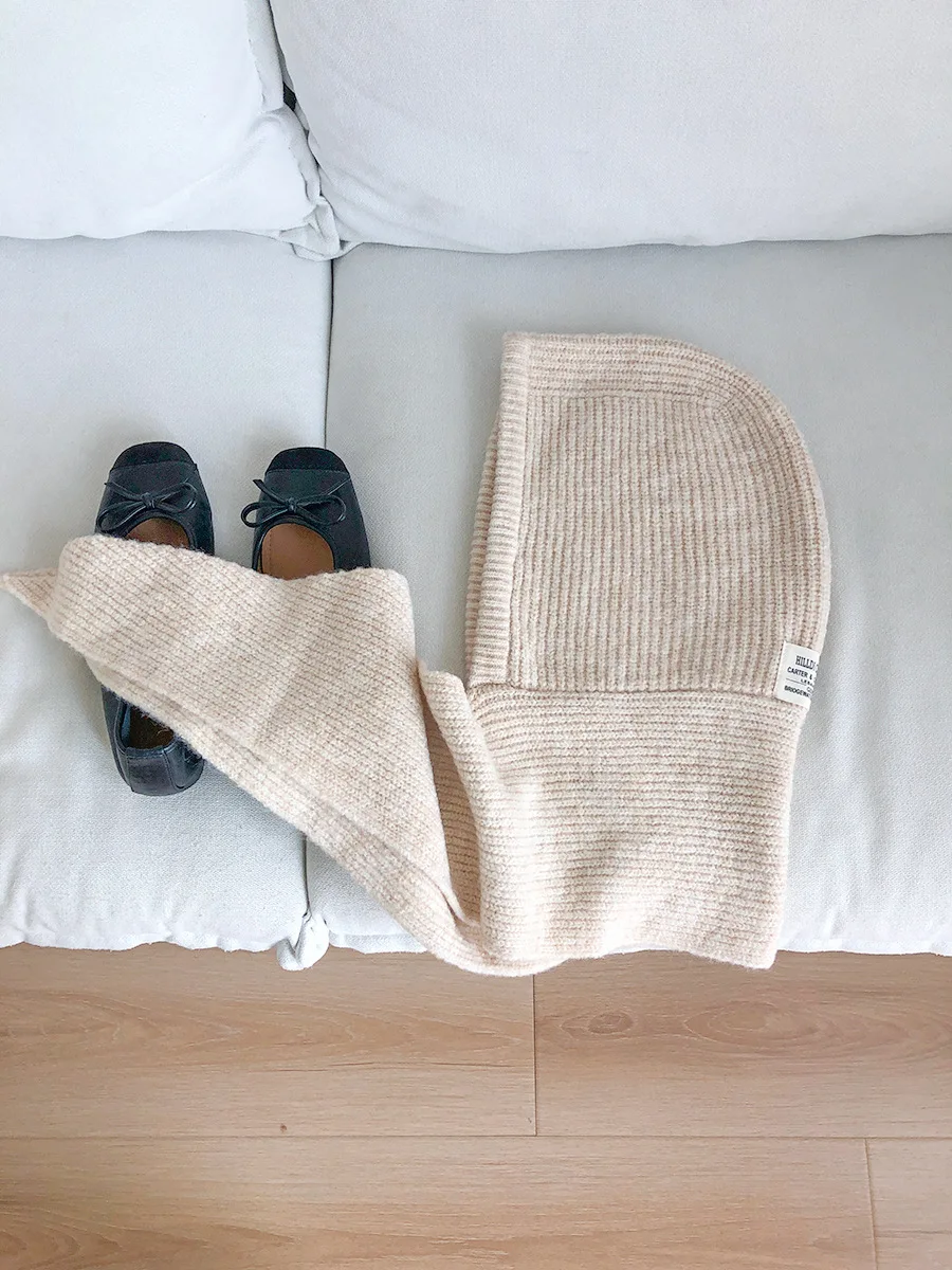 Gestrickte Mützen aus Wollmischung für Männer und Frauen, Sturmhaube, Winter, warm, Unisex, Kapuzenmütze, Halskragen, Schal, Mütze, Skimütze, kalte Hüte – Detail 8