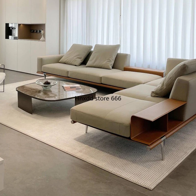 Italian minimalist L-shaped Botyona first-layer cowhide corner sofa