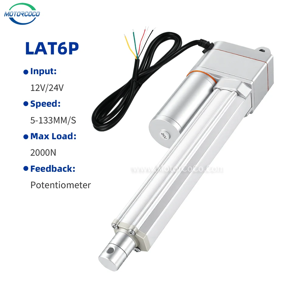 

Potentiometer Feedback Linear Actuator with 12V/24V DC Stroke Motor Max Load 2000N for Precise Position Feedback
