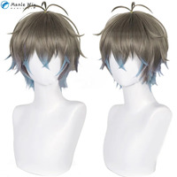 Vtuber NIJISANJI EN Cosplay 30cm Short Luxiem Ike Eveland Heat Resistant Synthetic Hair Party Wigs + Wig Cap cn.;7h;gh8;