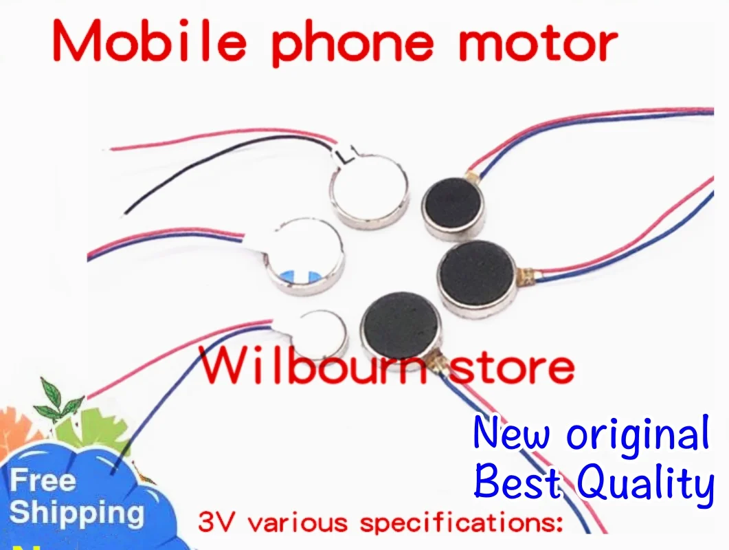 10PCS Mobile phone vibrator motor 1220 12*20MM 1227 12*27MM 1230 12*30MM 1320 13* 20MM DC 3V motor flat motor with wire micro