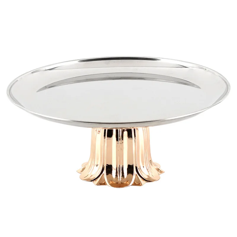 Nordic light luxury metal round fruit tray decoration living room coffee table desktop refreshment cake tray soft pack